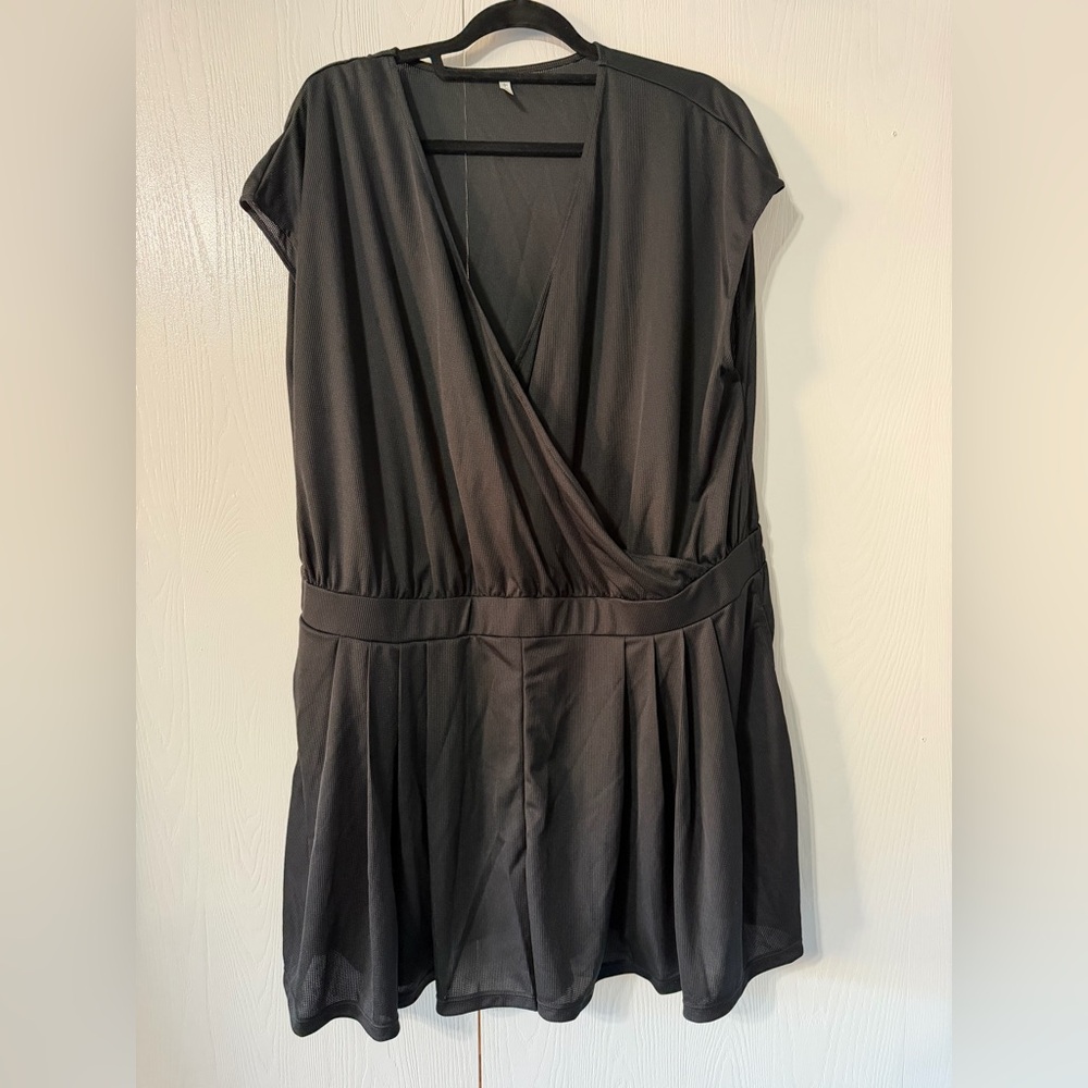 Halara V Neck Short Sleeve Side Pocket Waffle Casual Plus Size Jumpsuit 2XL